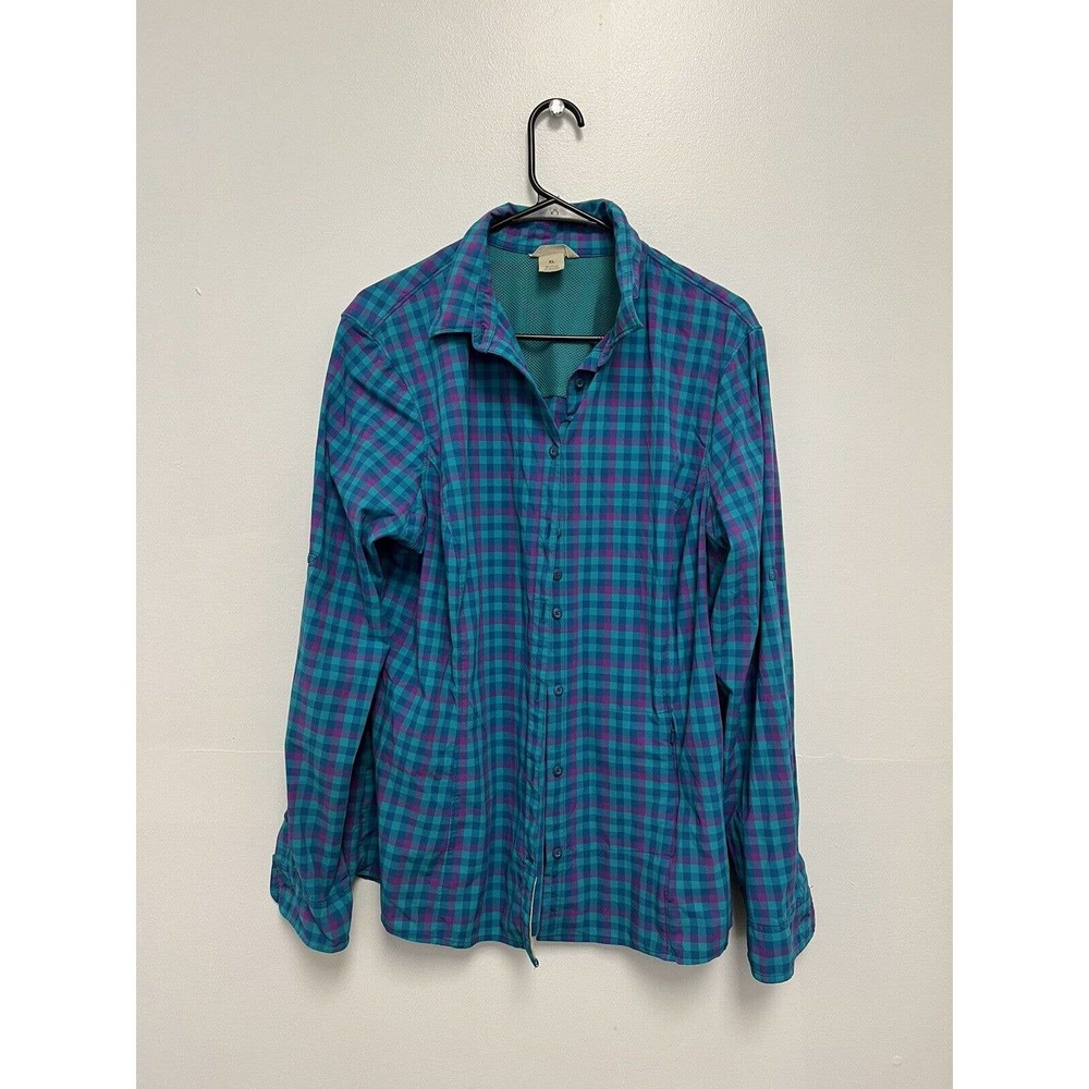 Duluth Trading Sidewinder Shirt Women's Size XL Blue Plaid DuluthFlex